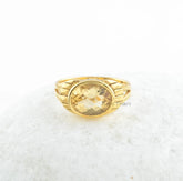 Citrine Silver Ring - 8x10mm Oval Sterling Silver Ring - Gold Plated Ring - Engagement Ring - Handmade Ring - Gift for Mother - Dainty Ring